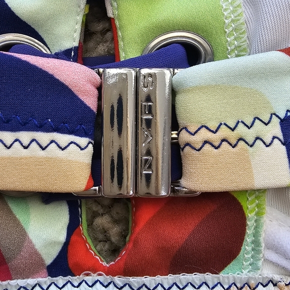 SHAN Alice Floral Print Lace Up Removable Strap Bandeau Swim Top Size 12 - Picture 11 of 12